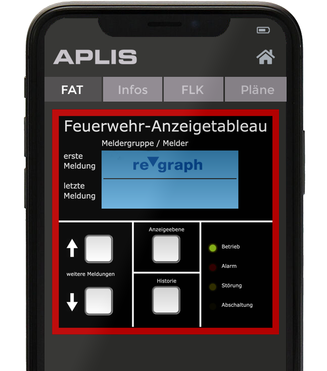 Darstellung der APLISmobile-App auf einem Smartphone